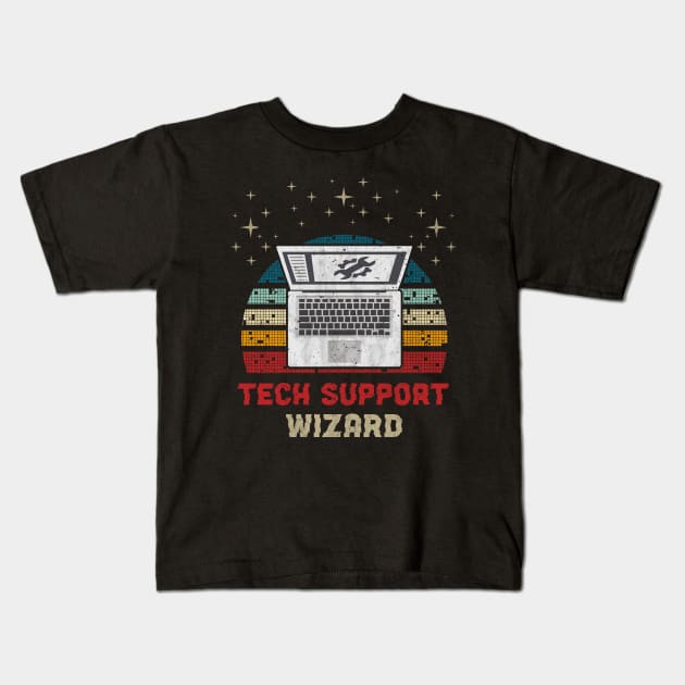 Tech Support Wizard Kids T-Shirt by Ambience Art